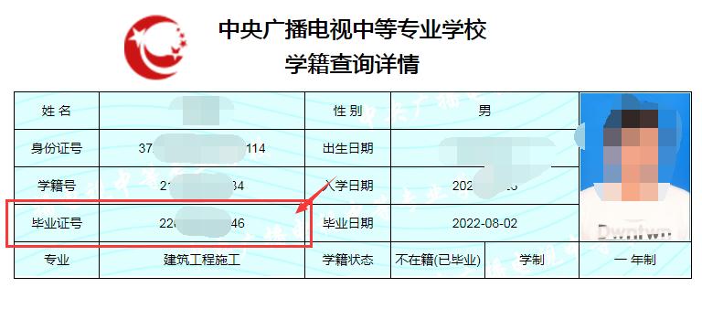 電大中專的注冊證號是哪個？